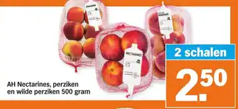 Albert Heijn AH Nectarines, wilde perziken en perziken 2*500g aanbieding