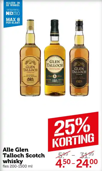 Coop Alle glen talloch scotch whisky aanbieding