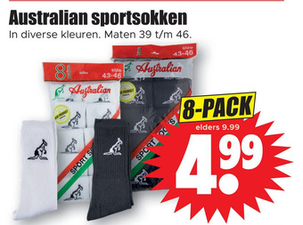 Dirk Australian sportsokken aanbieding