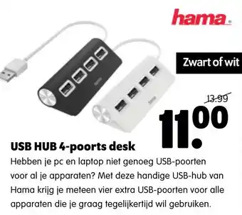 Plentyparts Usb hub 4-poorts desk aanbieding