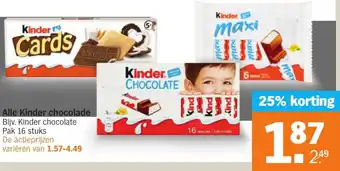 Albert Heijn Alle Kinder chocolade 16 stuks aanbieding