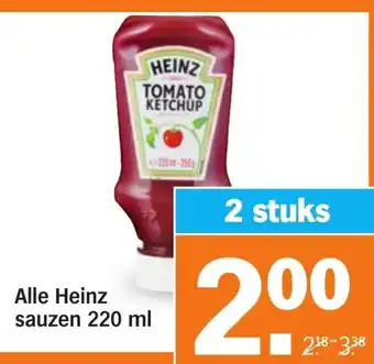 Albert Heijn Alle Heinz sauzen 220 ml 2 stuks aanbieding