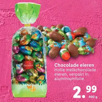 Lidl Chocolade eieren 400g aanbieding