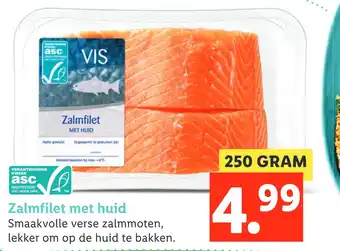 Lidl Zalmfilet met huid 250 gram aanbieding