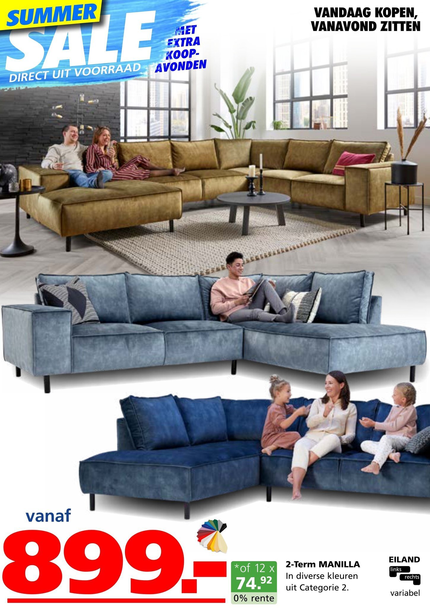 2term manilla aanbieding bij Seats and Sofas