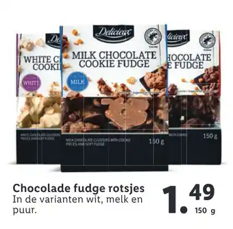 Lidl Chocolade fudge rotsjes 150g aanbieding