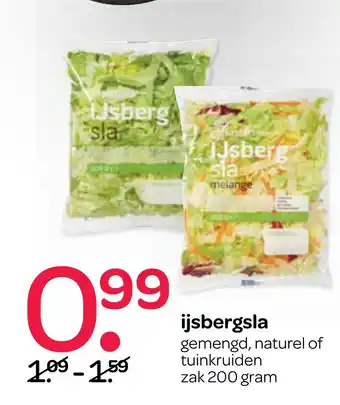 Spar ijsbergsla 200 gram aanbieding