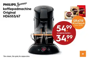 Blokker Philips Senseo koffiepadmachine Original HD6553/67 aanbieding