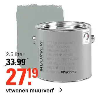 Karwei vtwonen muurverf 2.5 liter aanbieding