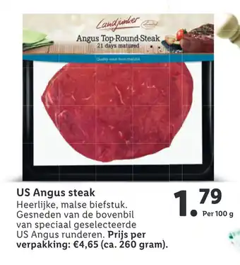 Lidl US Angus steak 100g aanbieding