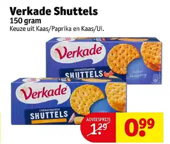 Kruidvat Verkade Shuttels 150 gram aanbieding