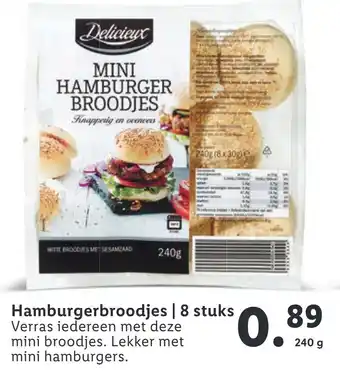 Lidl Hamburgerbroodjes 240g aanbieding