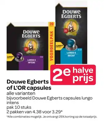 Spar Douwe Egberts of L'OR capsules aanbieding