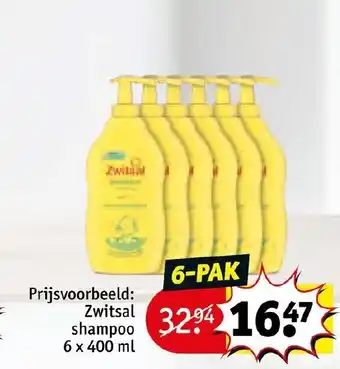 Kruidvat Zwitsal shampoo 6x400 ml aanbieding