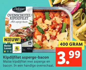 Lidl Kipdijfilet asperge-bacon 400 gram aanbieding