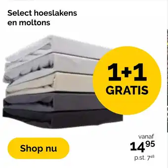 Beter Bed Select hoeslakens en moltons aanbieding