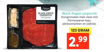 Lidl Black Angus carpaccio123 gram aanbieding