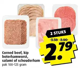 Boni Corned beef, kip boterhamworst, salami of schouderham aanbieding