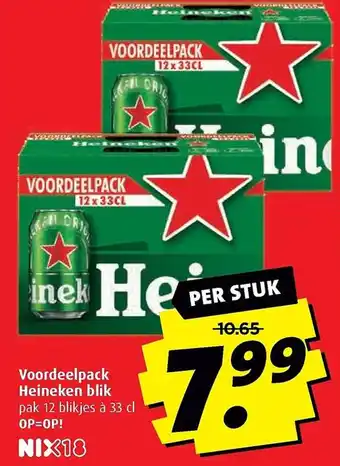 Boni Voordeelpack heineken blik aanbieding