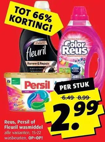 Boni Reus, persil of fleuril wasmiddel aanbieding