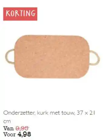 Dille & Kamille Onderzetter, kurk met touw 37x21 cm aanbieding