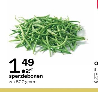 Spar Sperziebonen zak 500 gram aanbieding