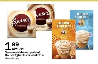 Spar Senseo milkbased pads of Douwe Egberts verwenkoffie alle varianten aanbieding