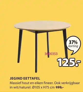 Jysk Jegind Eettafel 105xH75 cm aanbieding