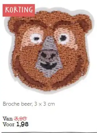 Dille & Kamille Broche beer  3x3 cm aanbieding