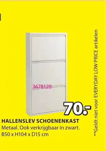 Jysk Hallenslev Schoenenkast B50xH104xD15 cm aanbieding