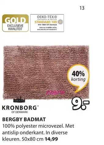 Jysk Kronborg Bergby Badmat 50x80 cm aanbieding