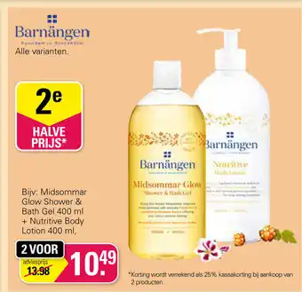 De Online Drogist Barnangen midsommar glow shower & bath gel 400ML + nutritive body lotion 400ML aanbieding