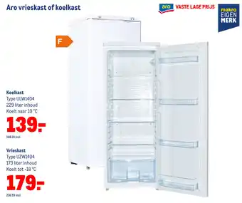 Makro Aro vrieskast of koelkast aanbieding