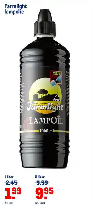 Makro Farmlight lampolie aanbieding