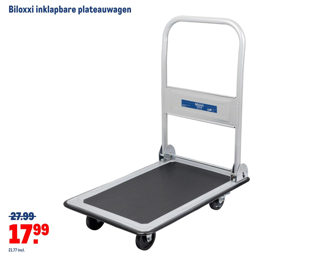Biloxxi inklapbare plateauwagen aanbieding bij Makro