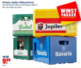 Makro Grolsch, jupiler of bavaria krat aanbieding