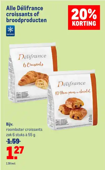 Makro Alle délifrance croissants of broodproducten aanbieding