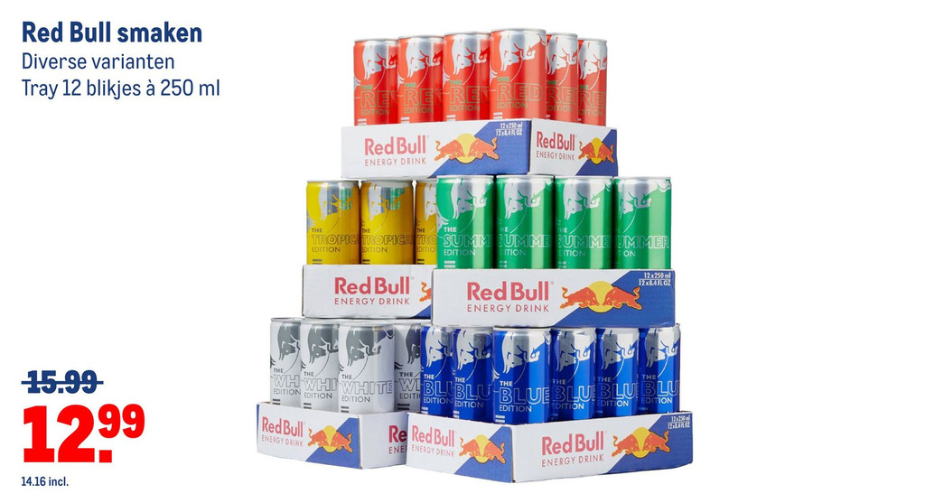 Red bull smaken aanbieding bij Makro