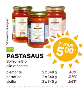 Ekoplaza Solleone bio pastasaus aanbieding