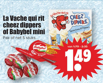 Dirk La vache qui rit cheez dippers of babybel mini aanbieding