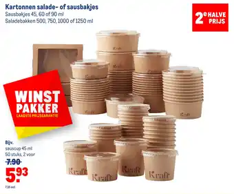 Makro Kartonnen salade- of sausbakjes aanbieding