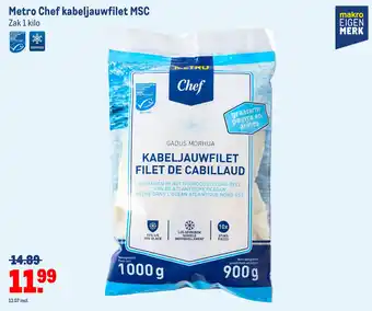 Makro Metro chef kabeljauwfilet msc aanbieding