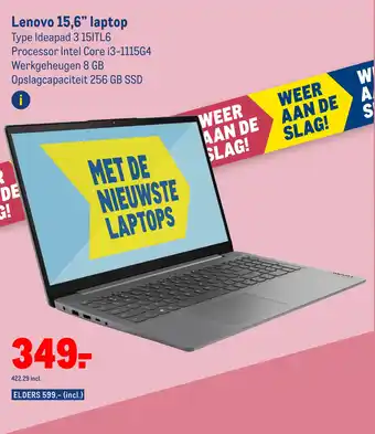 Makro Lenovo 15,6" laptop aanbieding