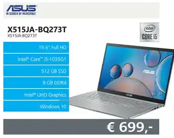 Informatique ASUS X515JA-BQ273T  I  X515JA-BQ273T aanbieding