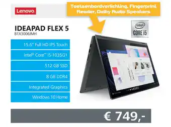 Informatique Lenovo Ideapad Flex 5  I  81X3006JMH aanbieding