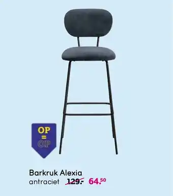 Leen Bakker Barkruk Alexia antraciet aanbieding