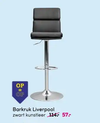 Leen Bakker Barkruk Liverpool zwart kunstleer aanbieding