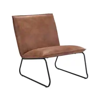 Leen Bakker Fauteuil cooper - leatherlook - cognac aanbieding