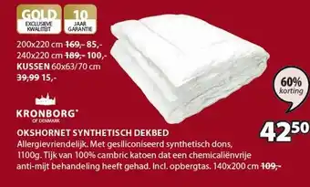 Jysk Okshornet synthetisch dekbed aanbieding