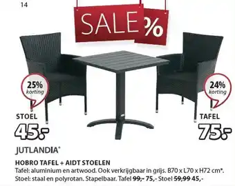 Jysk Hobro tafel + aidt stoelen aanbieding